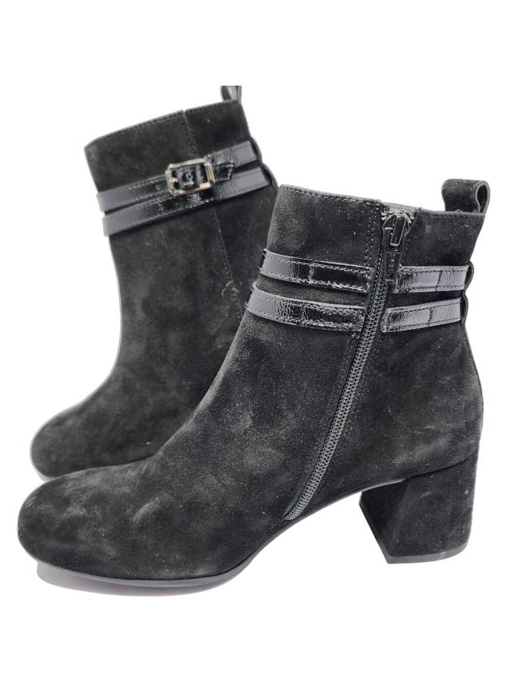 Paul Green Black Suede Leather Ankle Boots, Women's 5.5